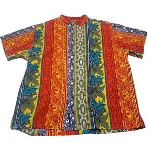 •- Vintage 90s Y2K Chaps Ralph Lauren Hawaiian Shirt B18